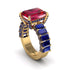 Luxury Emerald Cut Ruby Engagement Ring - Nadia No. 70 image 1