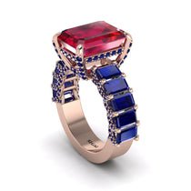Luxury Emerald Cut Ruby Engagement Ring - Nadia No. 71 image 1