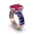 Luxury Emerald Cut Ruby Engagement Ring - Nadia No. 71