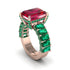 Luxury Emerald Cut Ruby Engagement Ring - Nadia No. 26