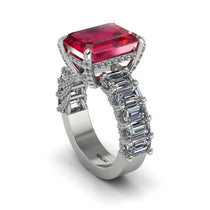 Luxury Emerald Cut Ruby Engagement Ring - Nadia No. 12 image 1
