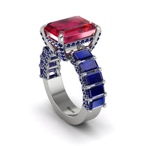 Luxury Emerald Cut Ruby Engagement Ring - Nadia No. 72 image 1