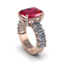Luxury Emerald Cut Ruby Engagement Ring - Nadia No. 11 image 1