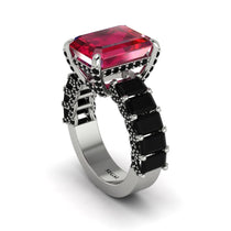 Luxury Emerald Cut Ruby Engagement Ring - Nadia No. 42 image 1