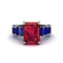 Luxury Emerald Cut Ruby Engagement Ring - Nadia No. 72