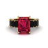 Luxury Emerald Cut Ruby Engagement Ring - Nadia No. 40