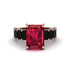 Luxury Emerald Cut Ruby Engagement Ring - Nadia No. 41