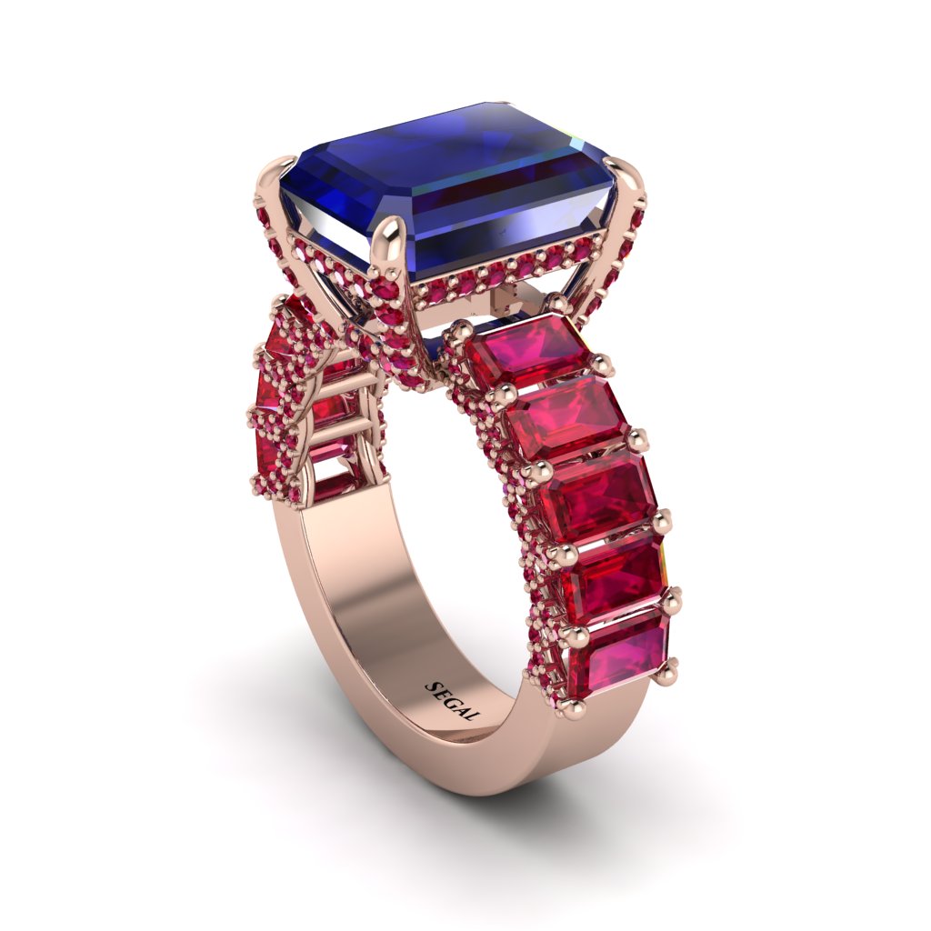 Luxury Emerald Cut Sapphire Engagement Ring - Nadia No. 59