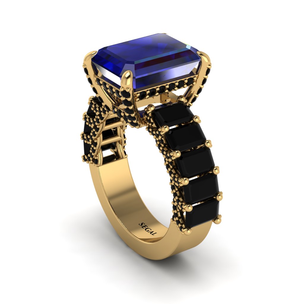Luxury Emerald Cut Sapphire Engagement Ring - Nadia No. 43