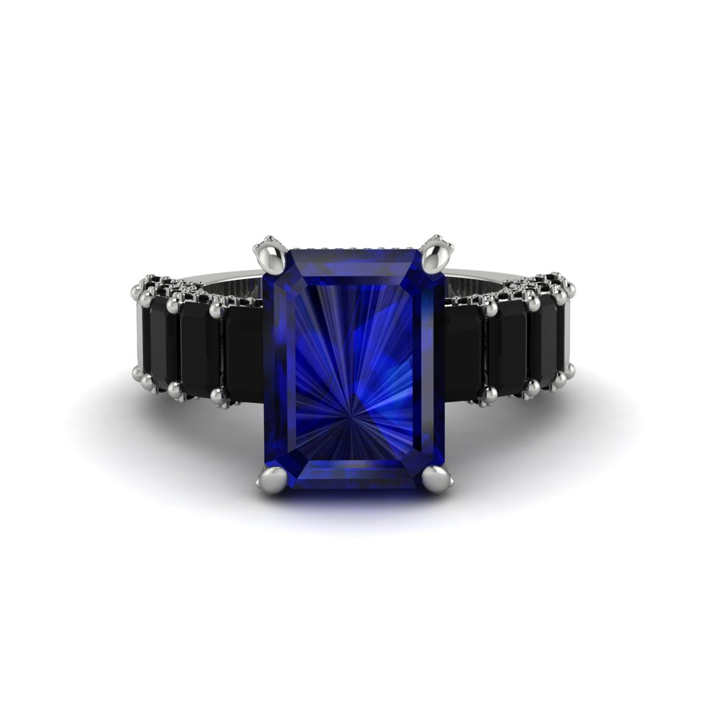 Luxury Emerald Cut Sapphire Engagement Ring - Nadia No. 45