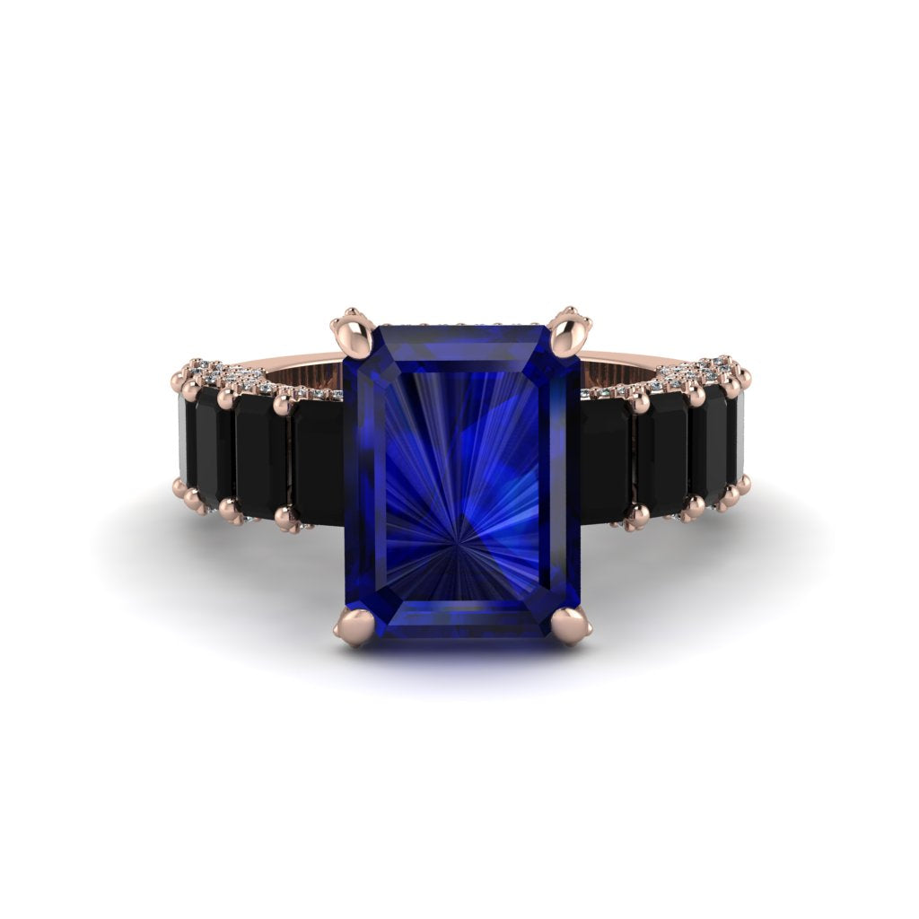 Luxury Emerald Cut Sapphire Engagement Ring - Nadia No. 44