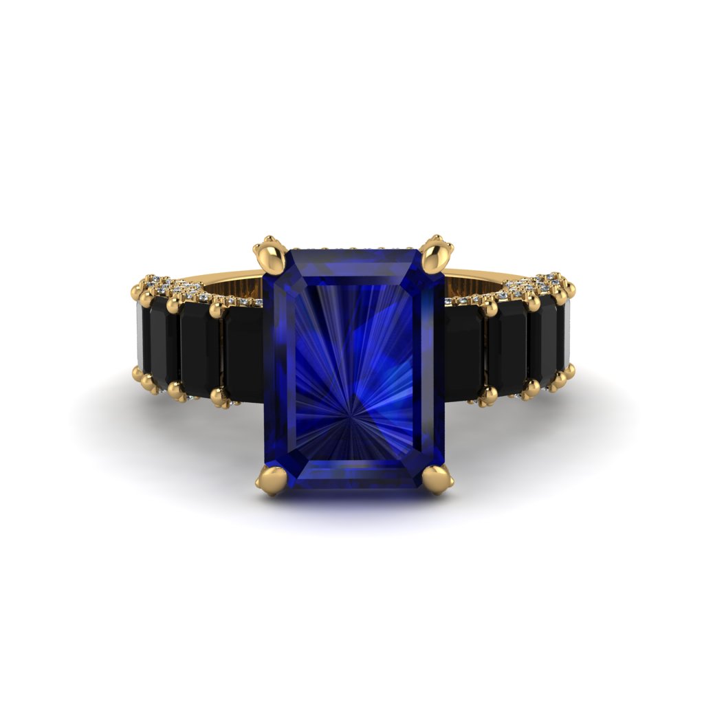 Luxury Emerald Cut Sapphire Engagement Ring - Nadia No. 43