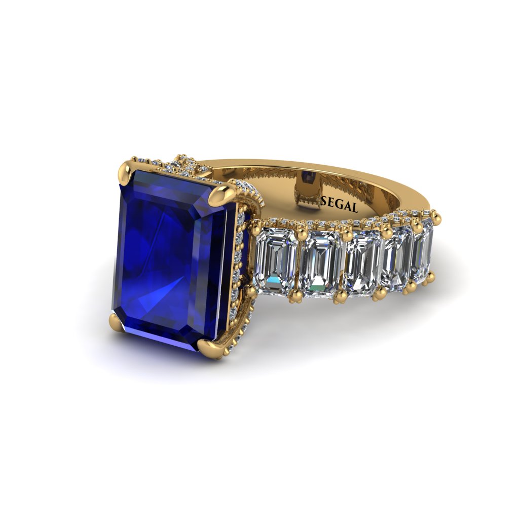 Luxury Emerald Cut Sapphire Engagement Ring - Nadia No. 13