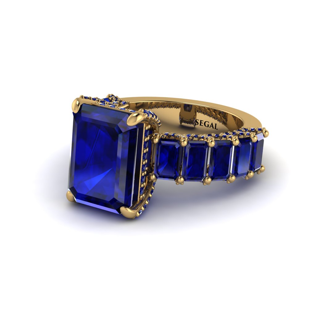 Luxury Emerald Cut Sapphire Engagement Ring - Nadia No. 73