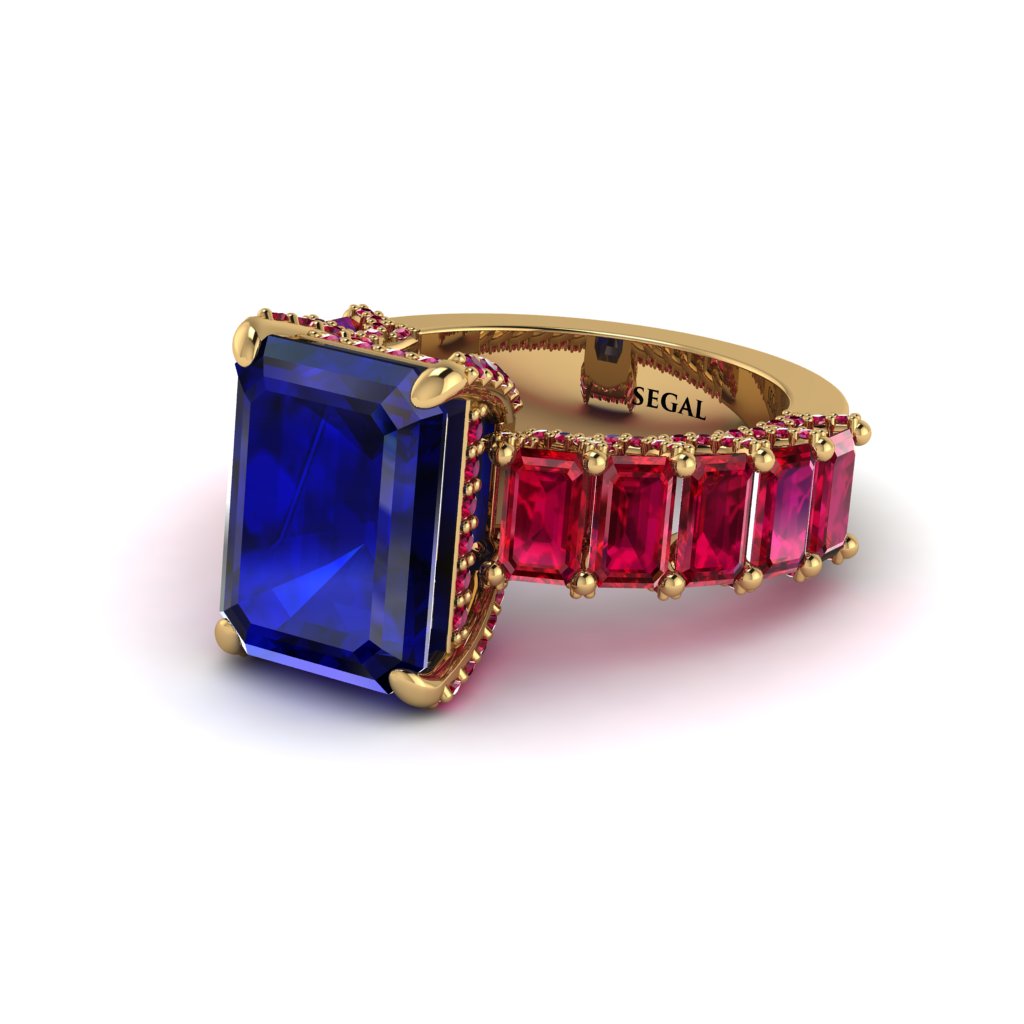 Luxury Emerald Cut Sapphire Engagement Ring - Nadia No. 58