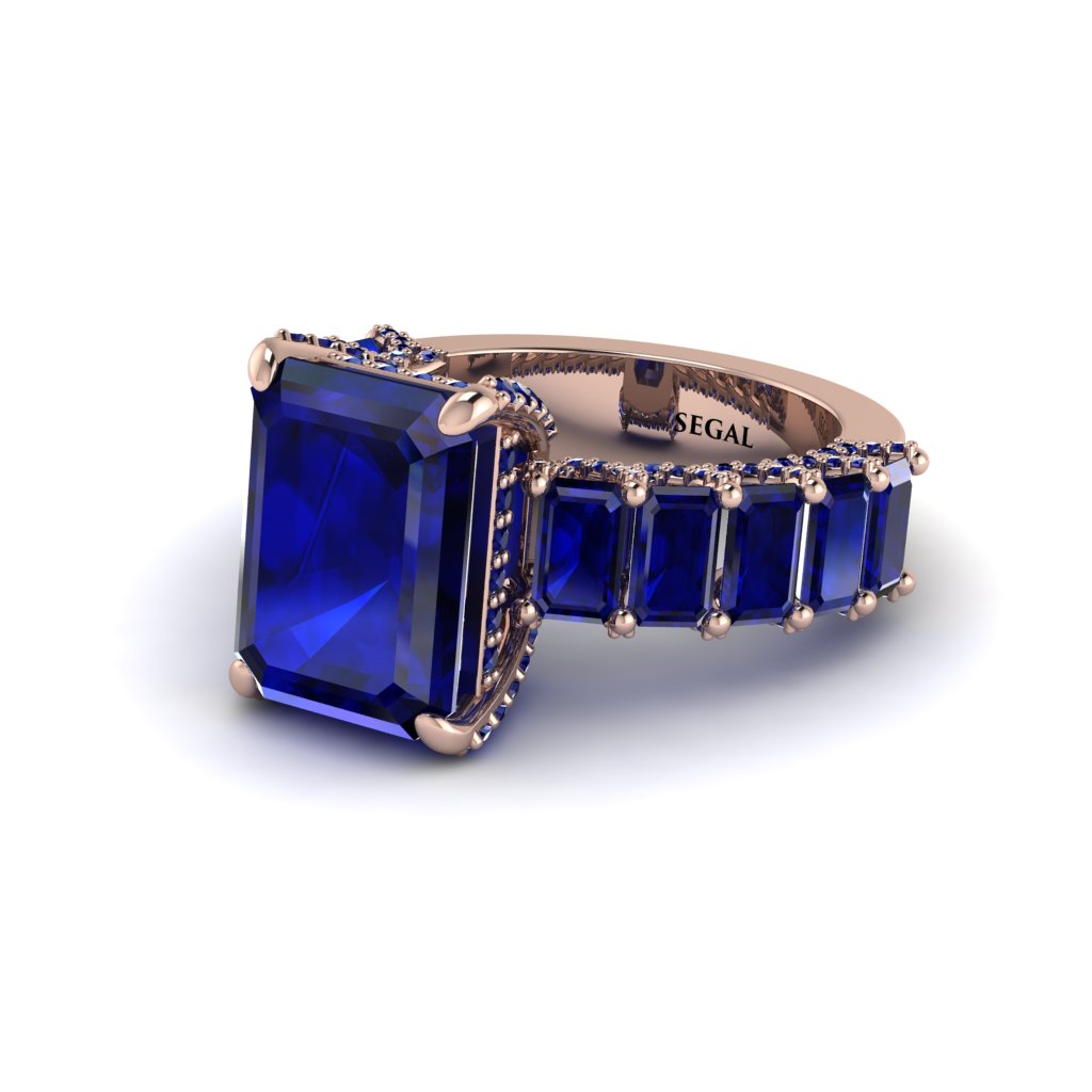 Luxury Emerald Cut Sapphire Engagement Ring - Nadia No. 74