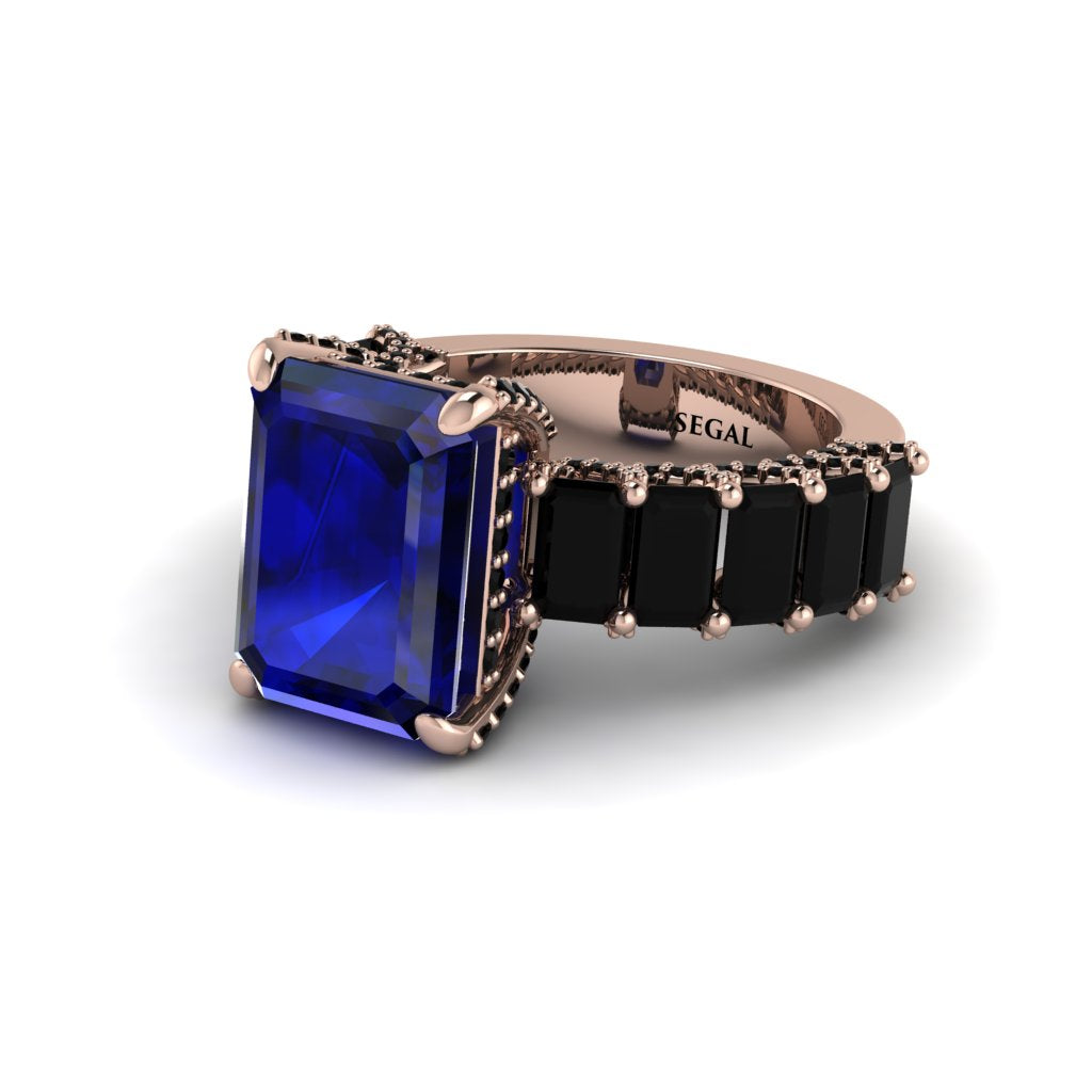Luxury Emerald Cut Sapphire Engagement Ring - Nadia No. 44