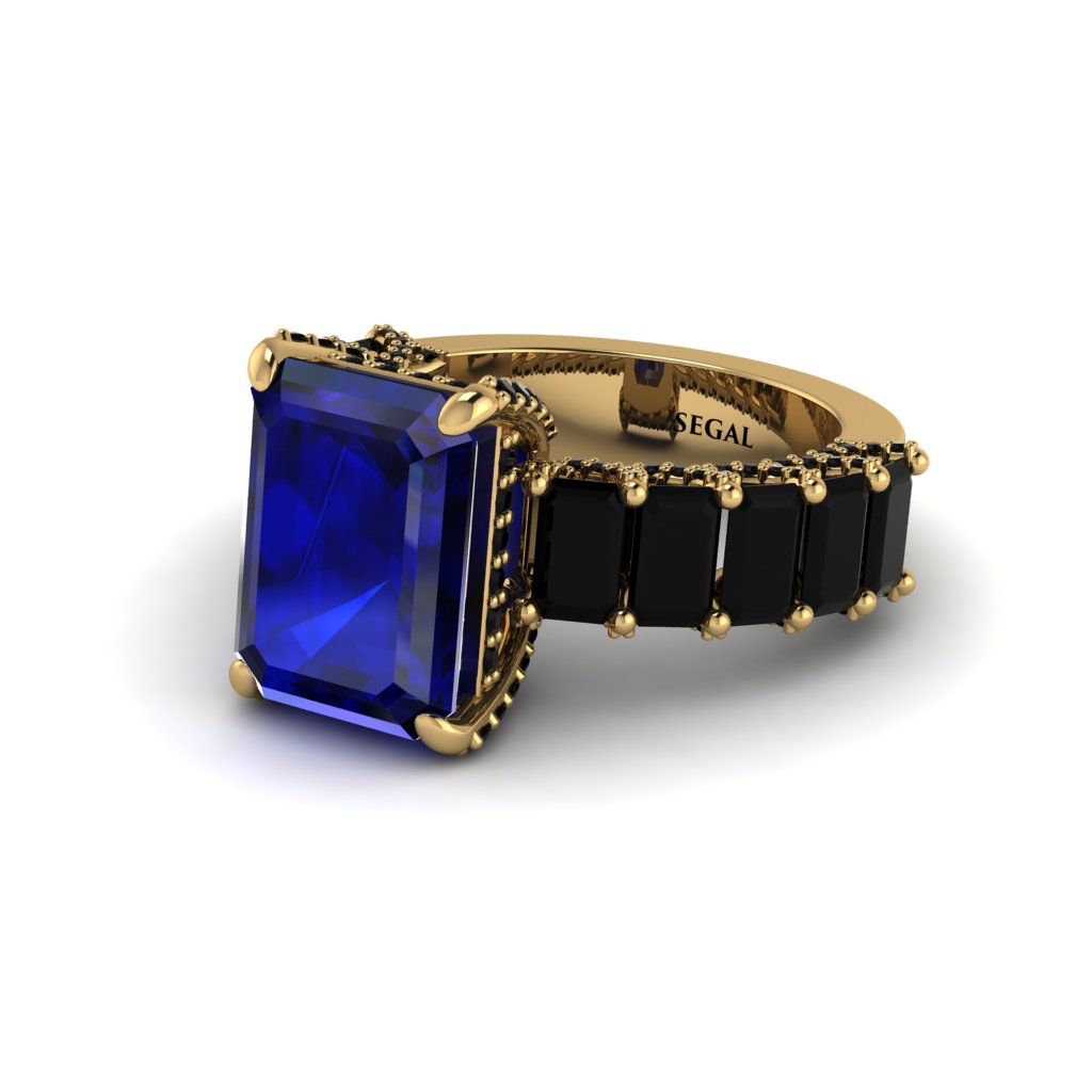 Luxury Emerald Cut Sapphire Engagement Ring - Nadia No. 43