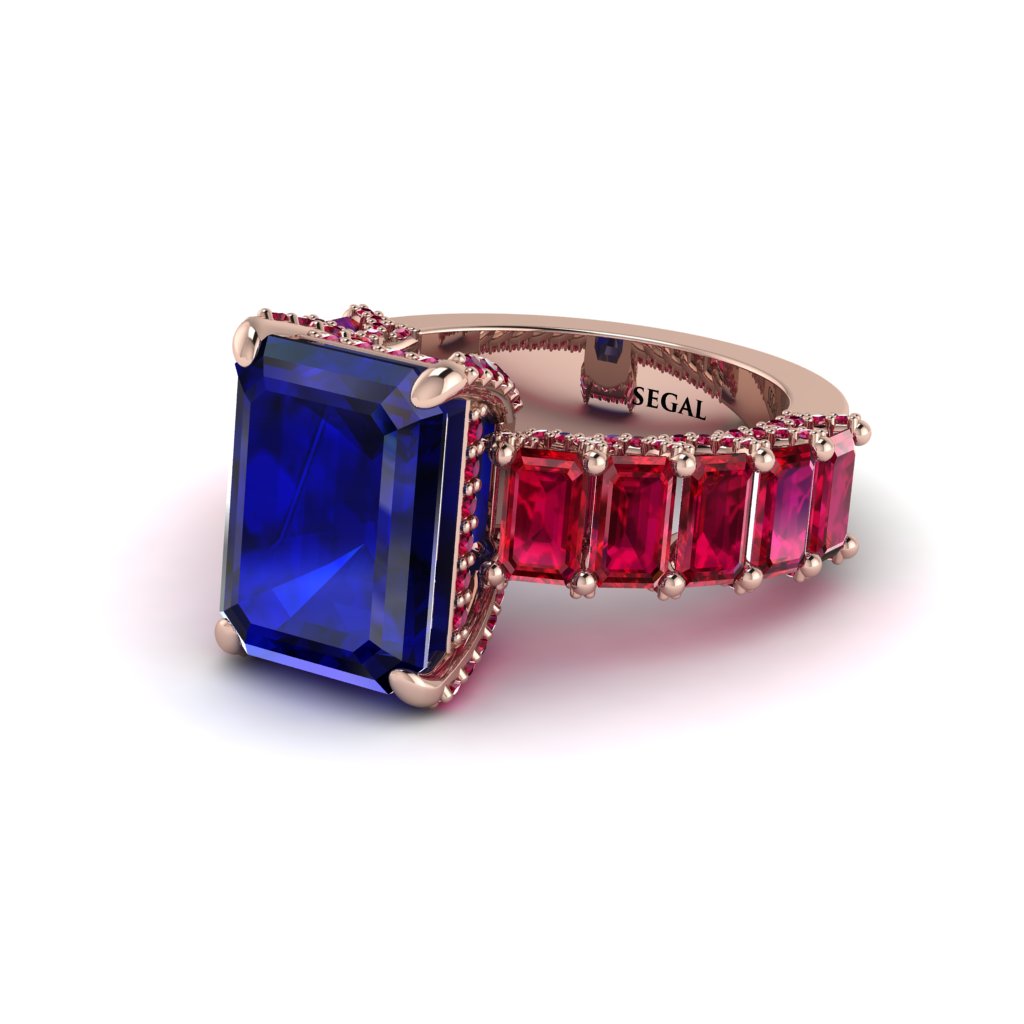 Luxury Emerald Cut Sapphire Engagement Ring - Nadia No. 59