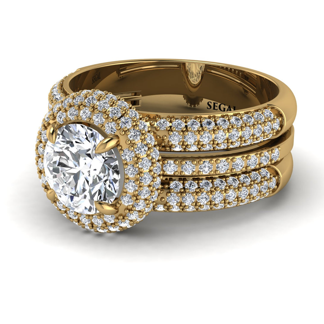 Diamond Halo Luxury Pave Engagement Ring - Sierra No. 1