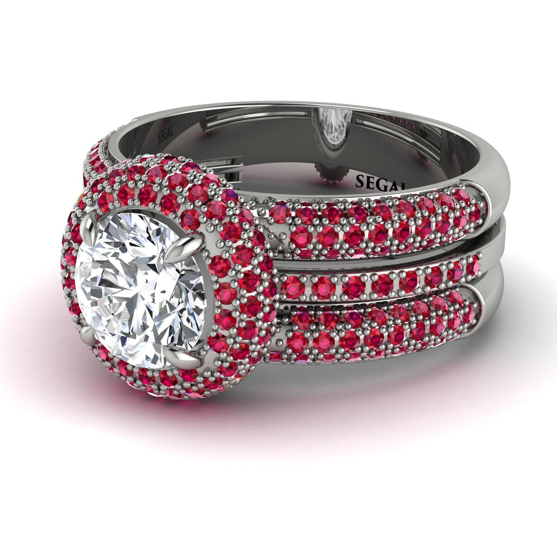 Diamond Halo Luxury Pave Engagement Ring - Sierra No. 48