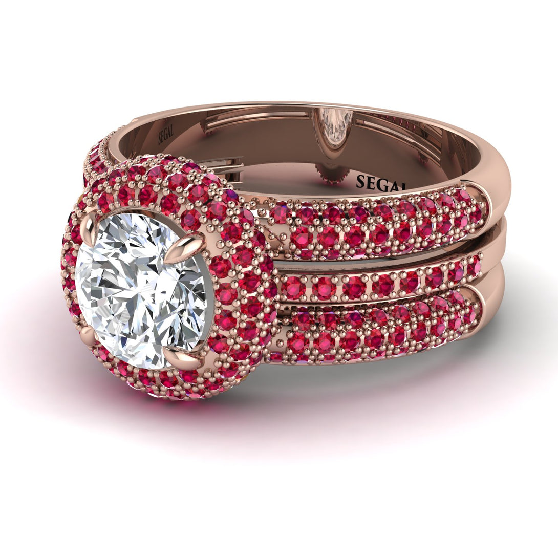 Diamond Halo Luxury Pave Engagement Ring - Sierra No. 47