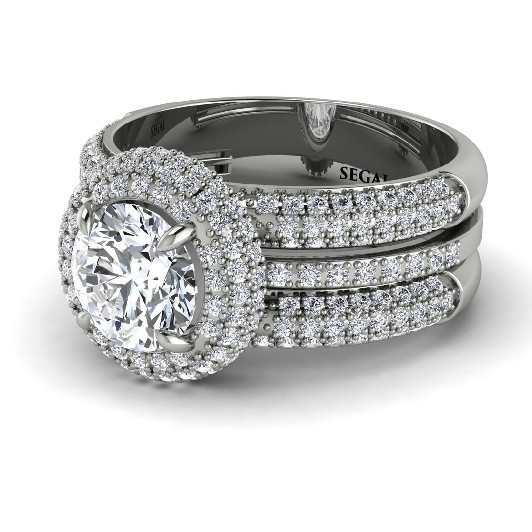 Diamond Halo Luxury Pave Engagement Ring - Sierra No. 3
