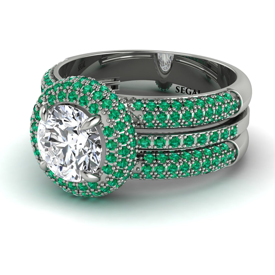 Diamond Halo Luxury Pave Engagement Ring - Sierra No. 18