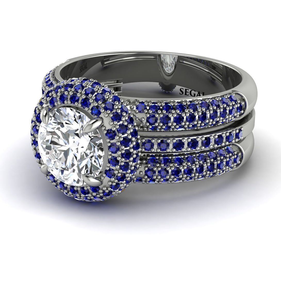 Diamond Halo Luxury Pave Engagement Ring - Sierra No. 63