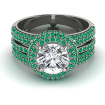 Diamond Halo Luxury Pave Engagement Ring - Sierra No. 18 image 1