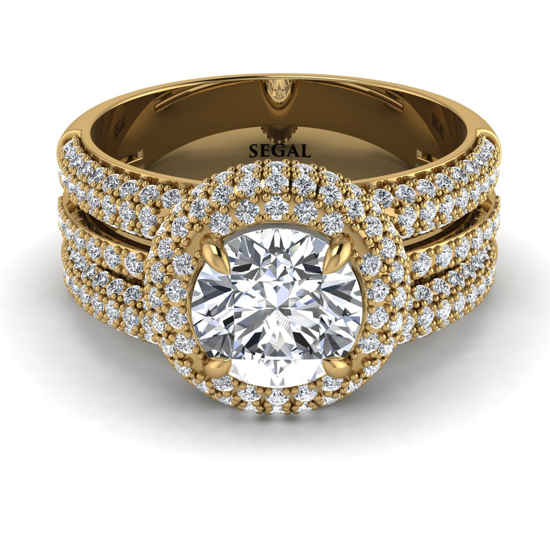 Diamond Halo Luxury Pave Engagement Ring - Sierra No. 1
