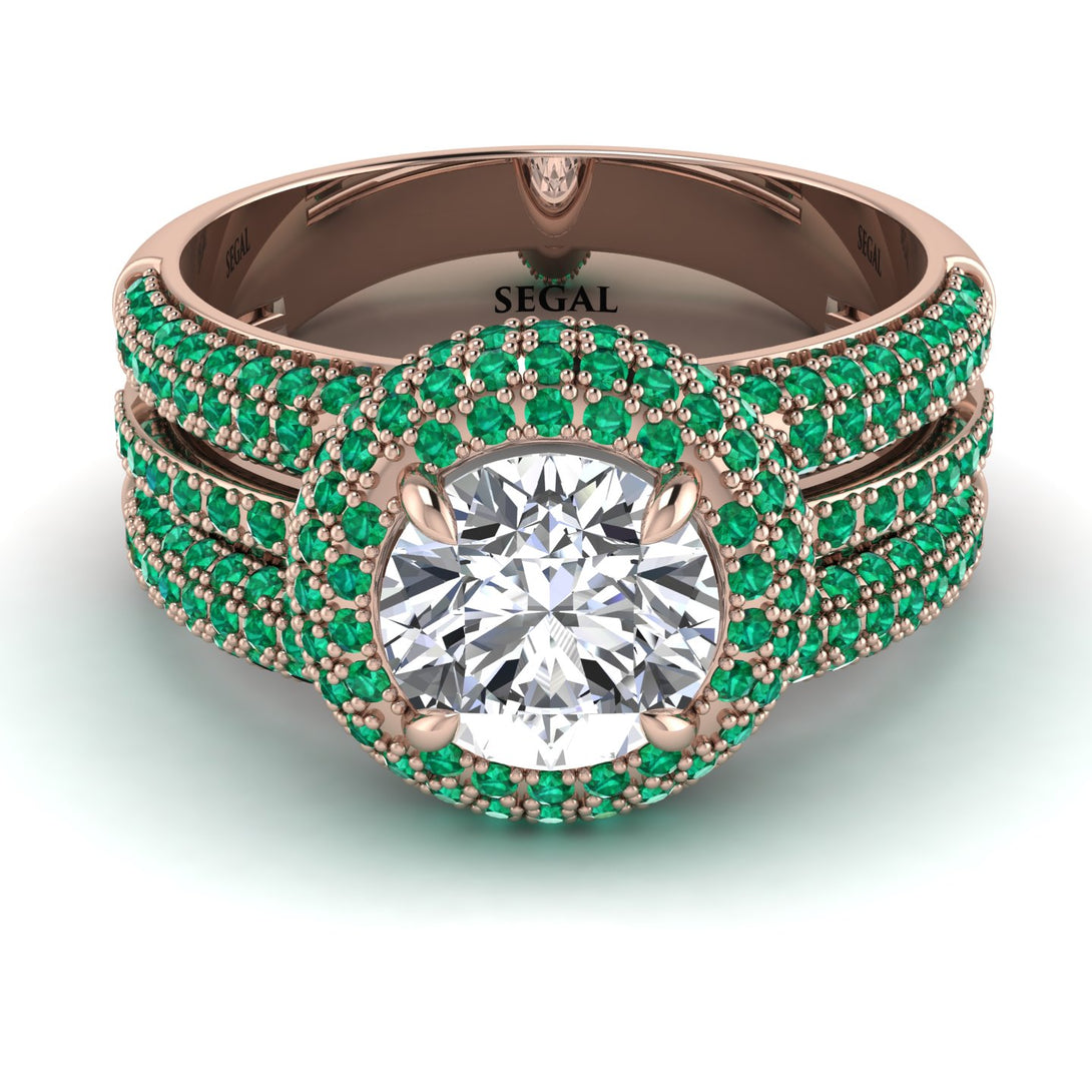 Diamond Halo Luxury Pave Engagement Ring - Sierra No. 17