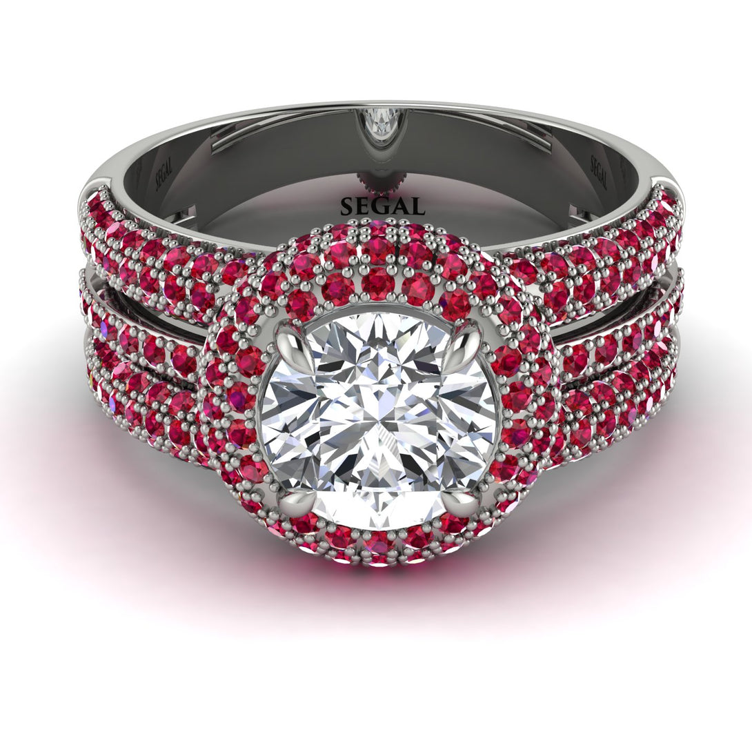 Diamond Halo Luxury Pave Engagement Ring - Sierra No. 48