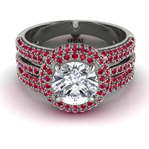 Diamond Halo Luxury Pave Engagement Ring - Sierra No. 48 image 1