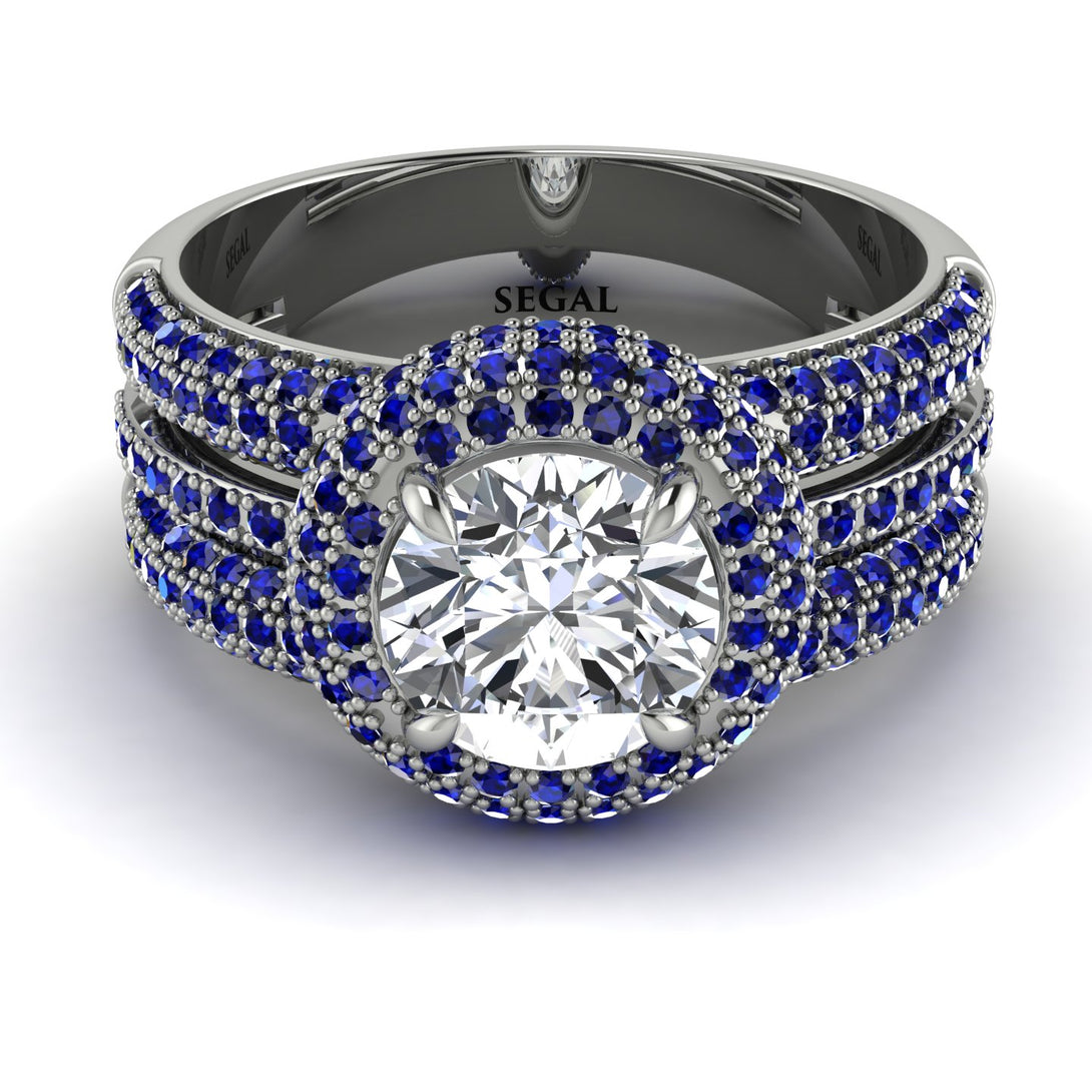 Diamond Halo Luxury Pave Engagement Ring - Sierra No. 63