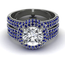 Diamond Halo Luxury Pave Engagement Ring - Sierra No. 63 image 1