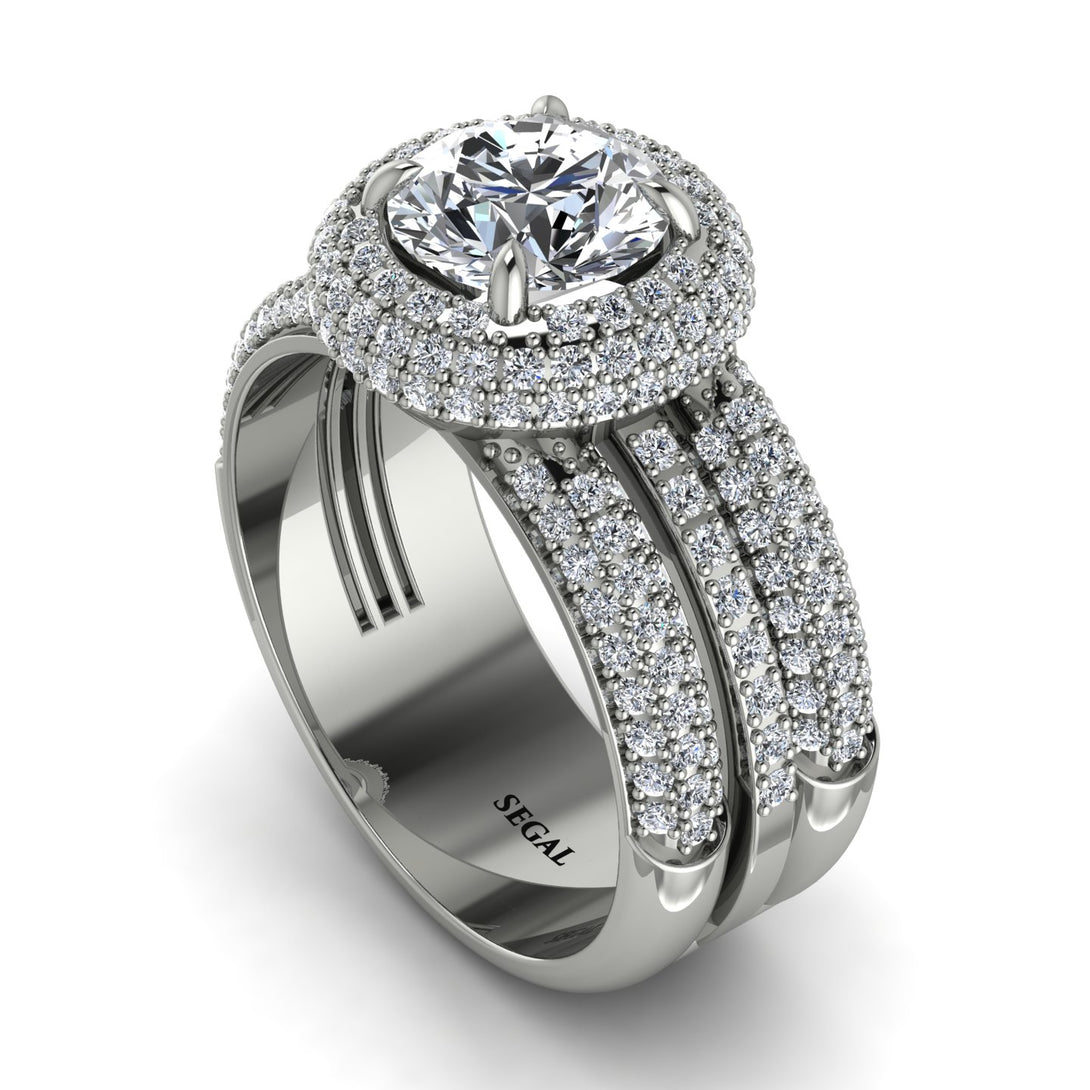 Diamond Halo Luxury Pave Engagement Ring - Sierra No. 3