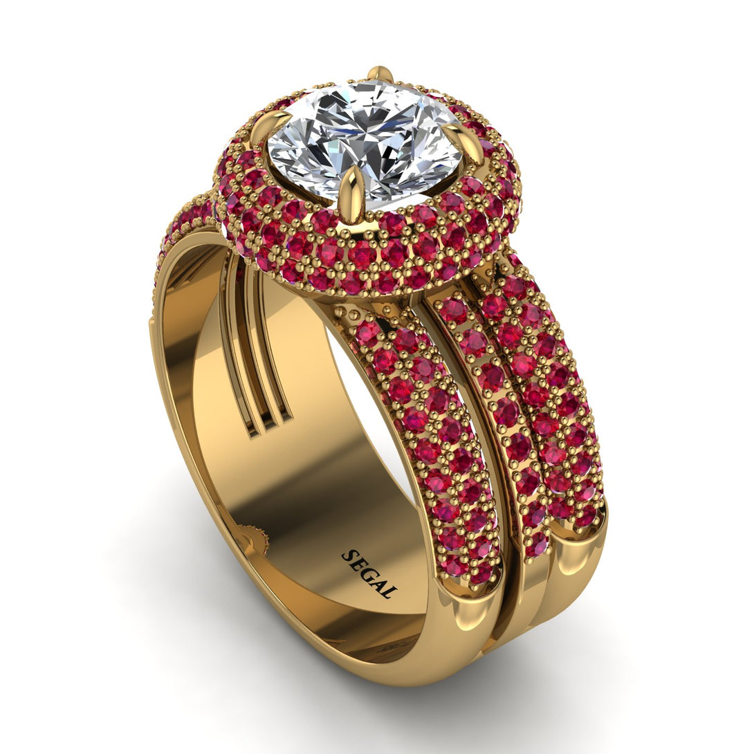 Diamond Halo Luxury Pave Engagement Ring - Sierra No. 46
