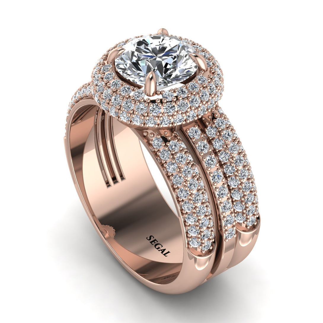 Diamond Halo Luxury Pave Engagement Ring - Sierra No. 2