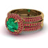 Emerald Halo Luxury Pave Engagement Ring - Sierra No. 49