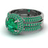 Emerald Halo Luxury Pave Engagement Ring - Sierra No. 21 image 2