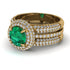 Emerald Halo Luxury Pave Engagement Ring - Sierra No. 4