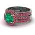 Emerald Halo Luxury Pave Engagement Ring - Sierra No. 51