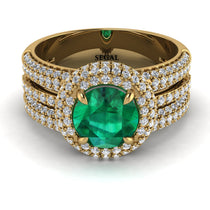 Emerald Halo Luxury Pave Engagement Ring - Sierra No. 4 image 1