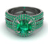 Emerald Halo Luxury Pave Engagement Ring - Sierra No. 21 image 1