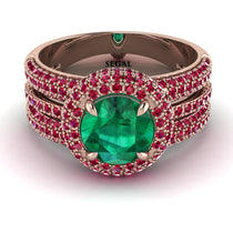 Emerald Halo Luxury Pave Engagement Ring - Sierra No. 50 image 1