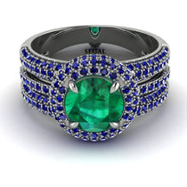 Emerald Halo Luxury Pave Engagement Ring - Sierra No. 66 image 1