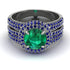 Emerald Halo Luxury Pave Engagement Ring - Sierra No. 66