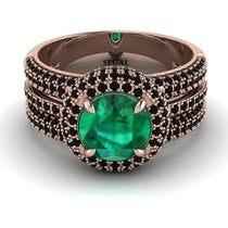 Emerald Halo Luxury Pave Engagement Ring - Sierra No. 35 image 1