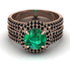 Emerald Halo Luxury Pave Engagement Ring - Sierra No. 35